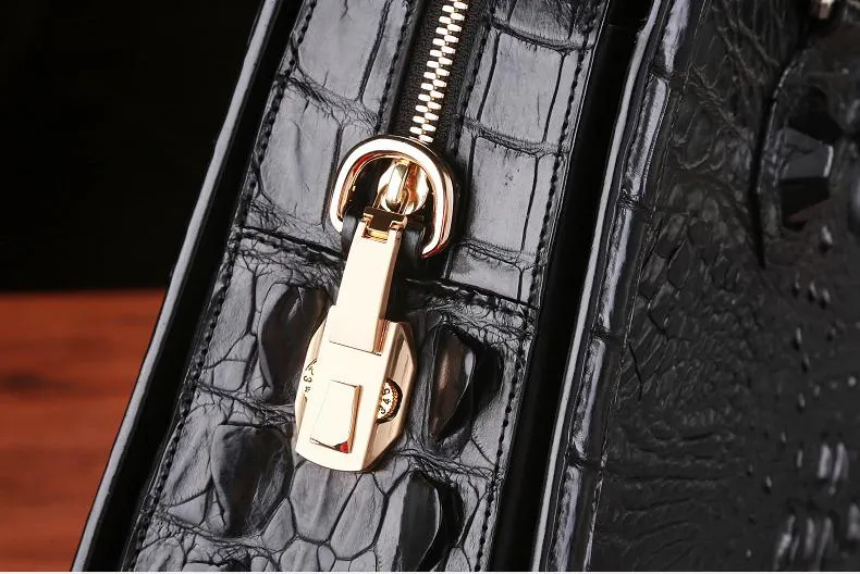 Men's Genuine Leather Large Capacity Business Password Lock Briefcase