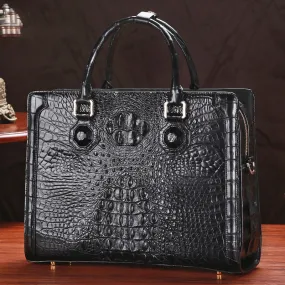 Men's Genuine Leather Large Capacity Business Password Lock Briefcase