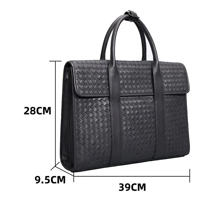 Men's Large Capacity Genuine Leather Business Laptop Handbag