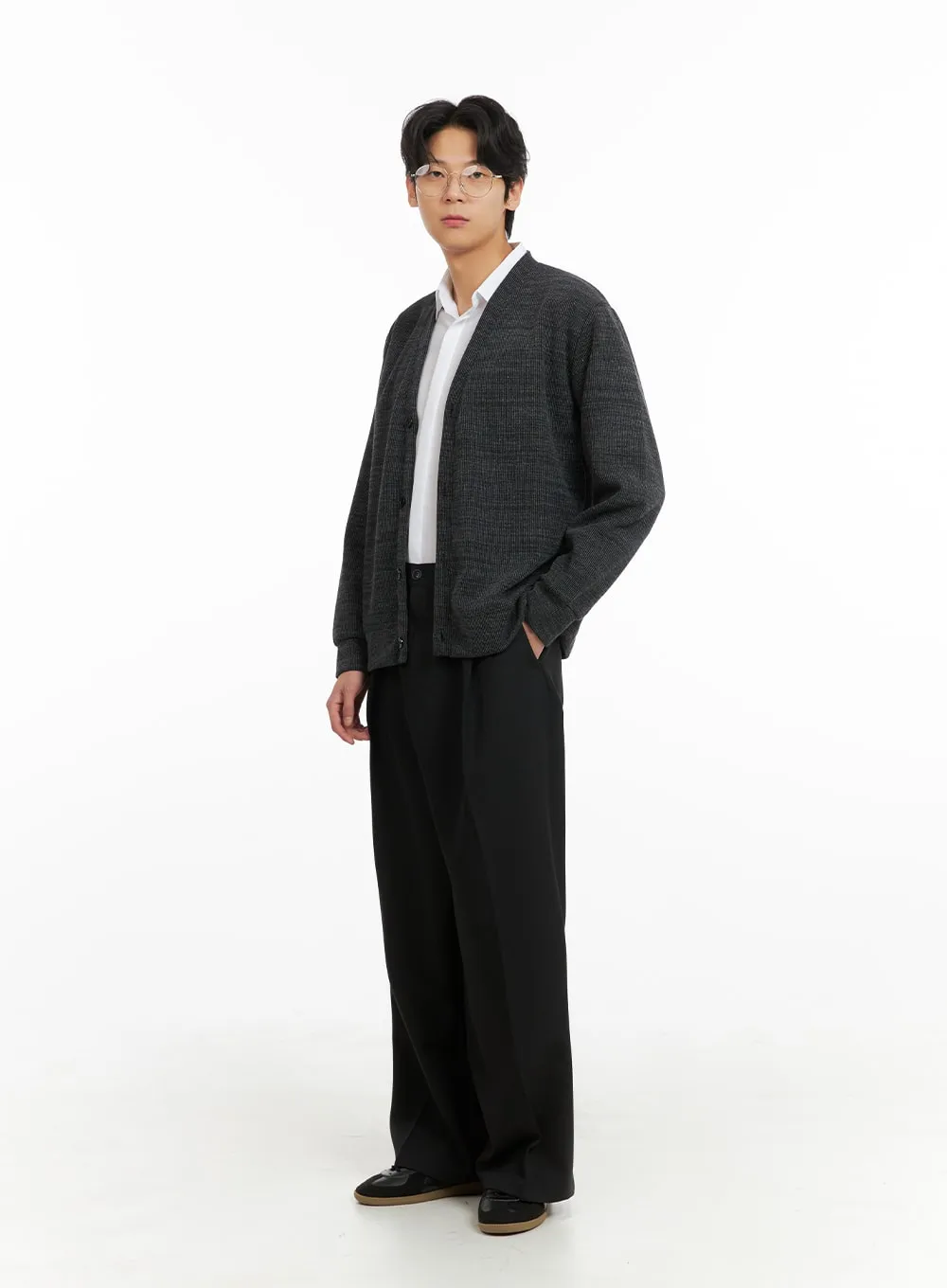 Men's Pintuck Wide Fit Tailored Pants IA402