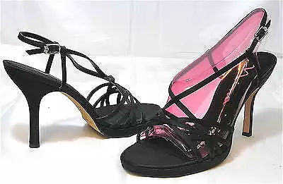 NINA Women's Gish Sandal - Black Luster Satin - SZ 10M NIB - MSRP $79!