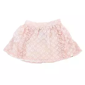 oh baby! Millie Skirt - Embroidered Daisies - Pale Pink