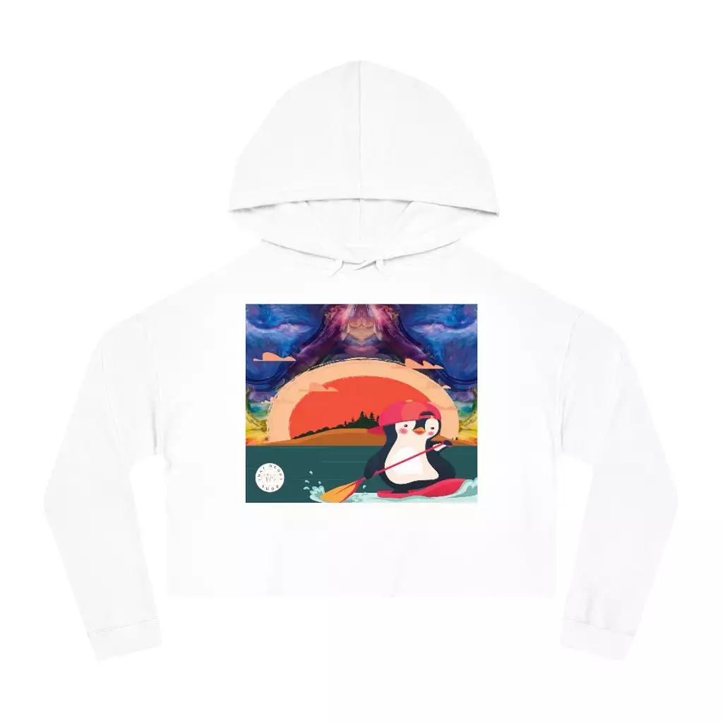 Paddle King Penguin Cropped Hoodie