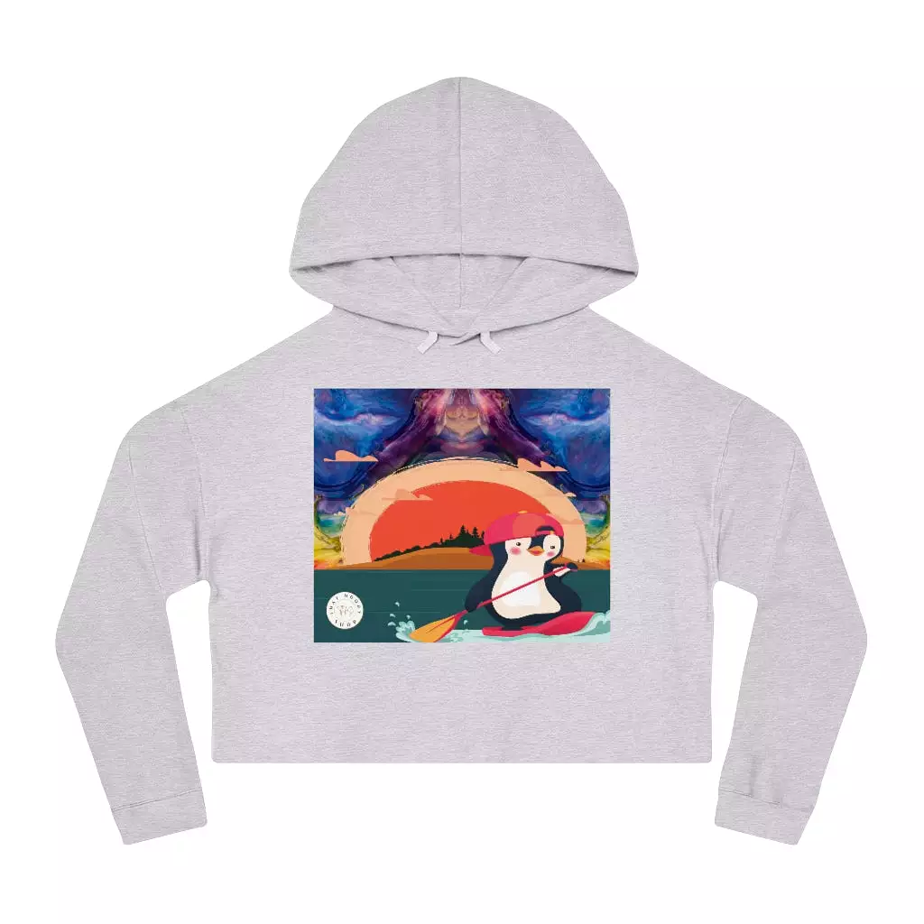 Paddle King Penguin Cropped Hoodie