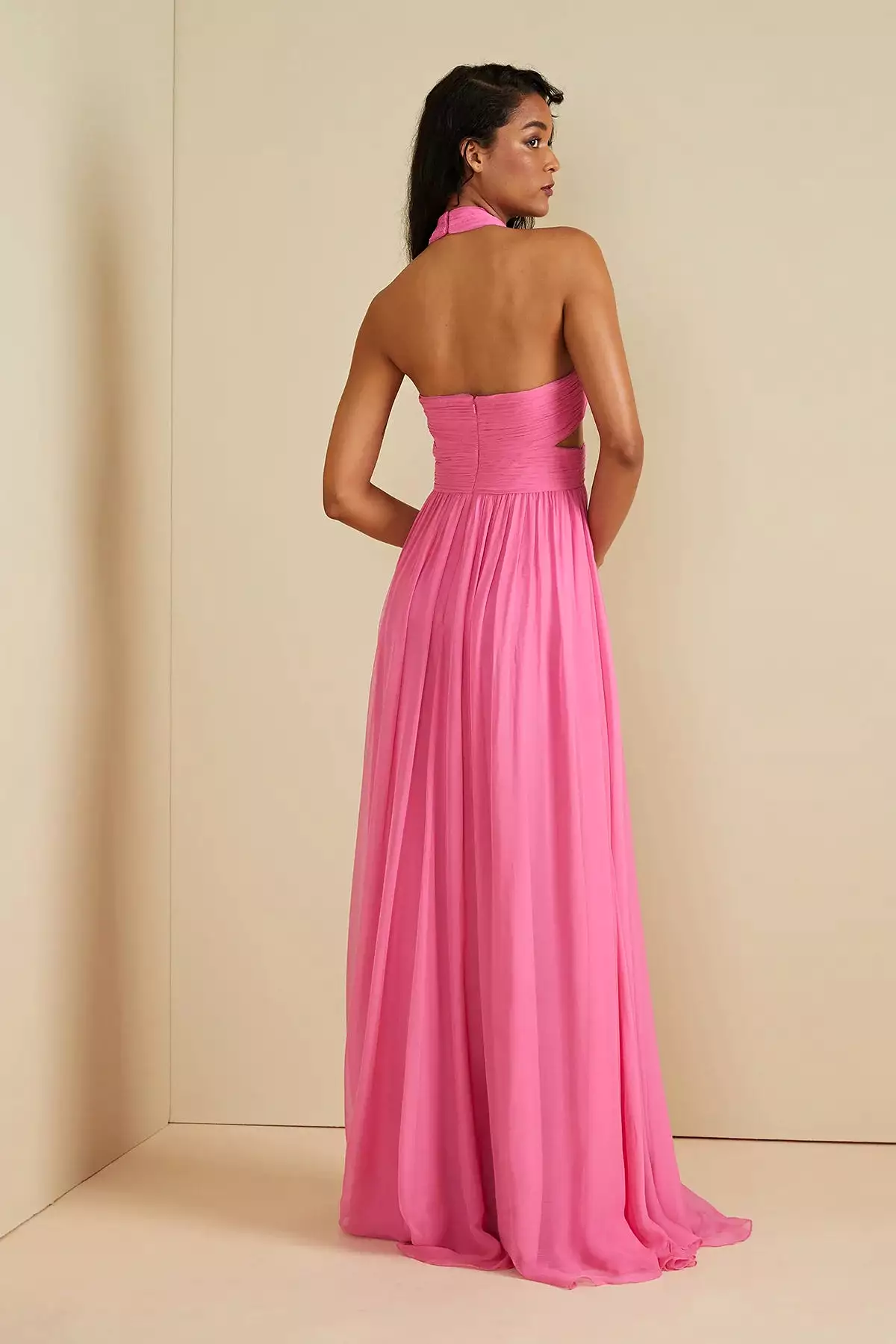 Paula Criss Cross Halter Gown