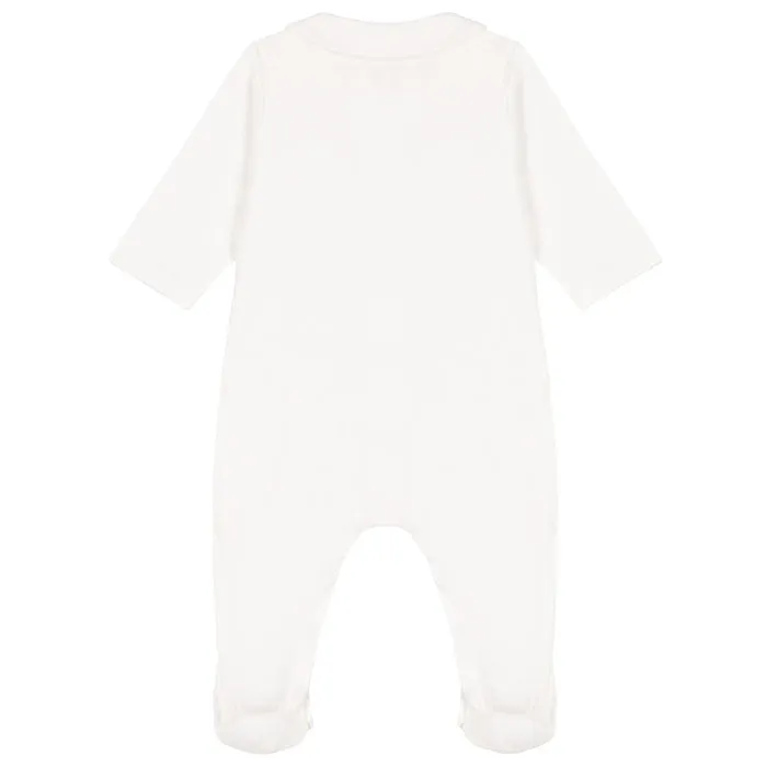 Petit Bateau Baby Collared Pyjamas With Embroidery White