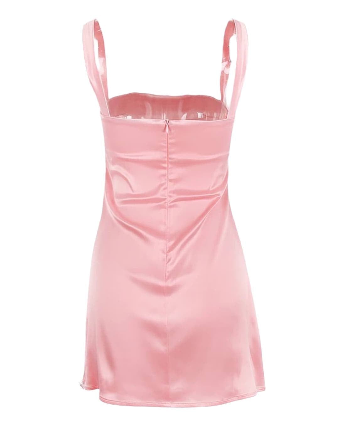 Pink Satin Short Dress