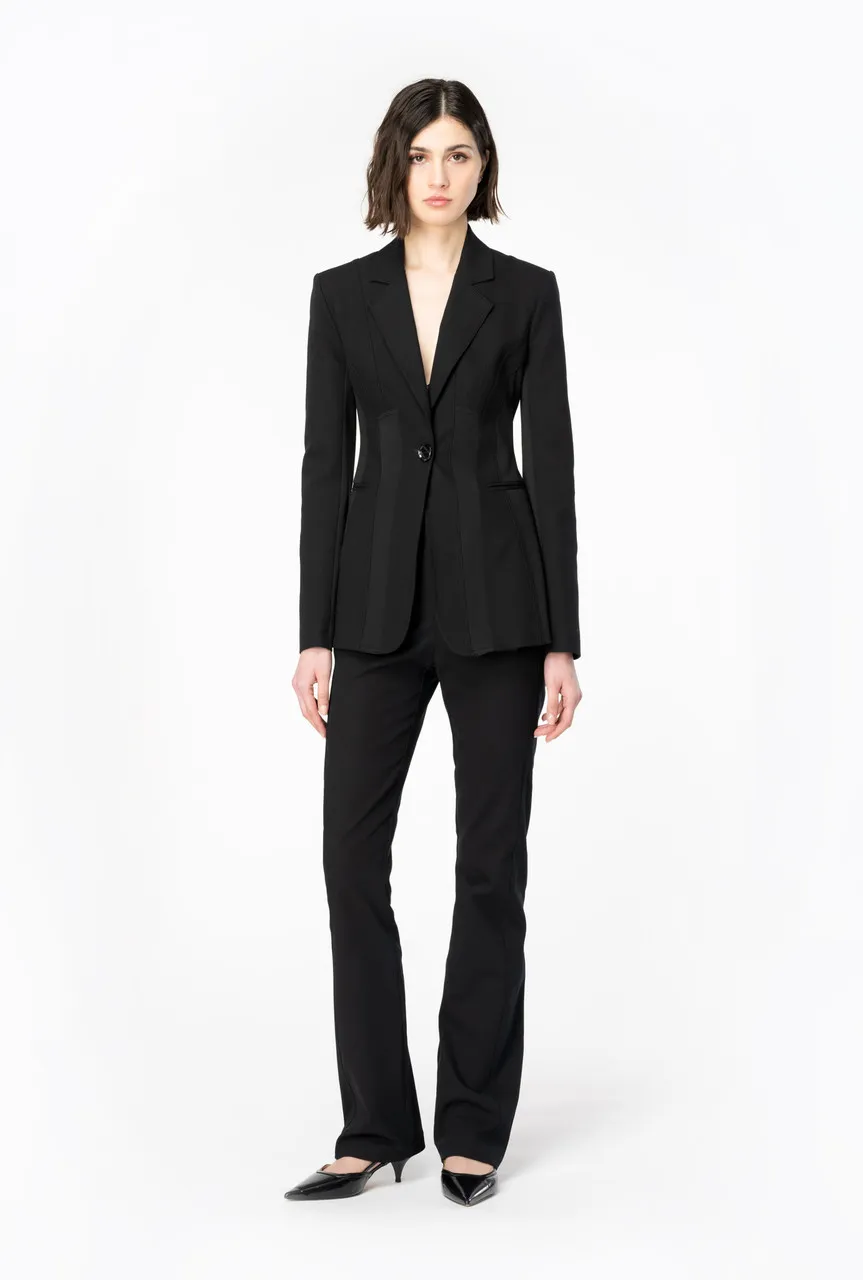 PINKO Dual-fabric single-breasted blazer -                         -                     -                