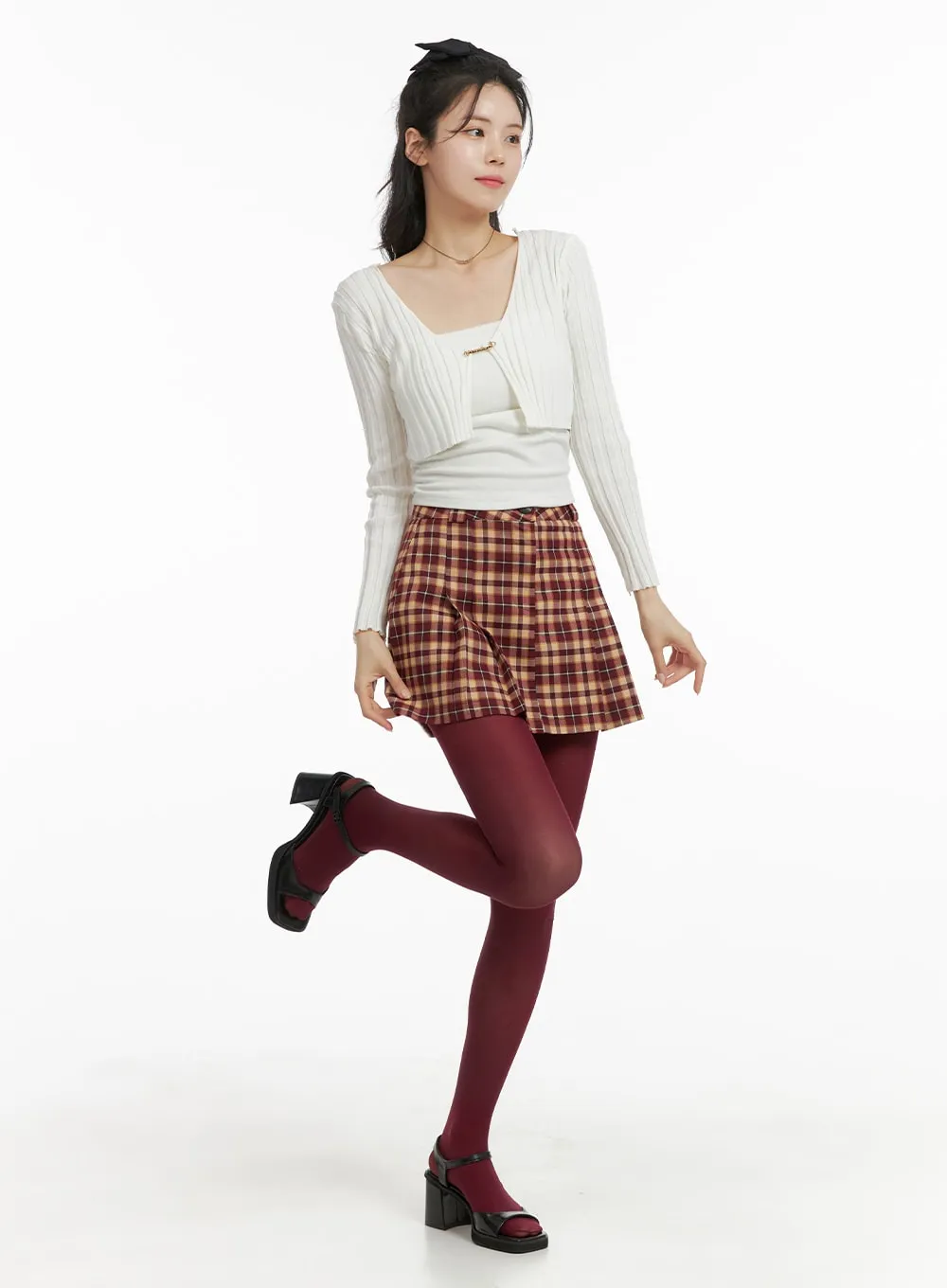 Plaid Mini Skirt OM421