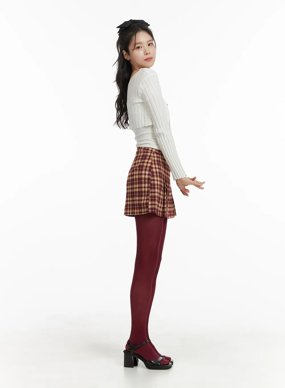 Plaid Mini Skirt OM421