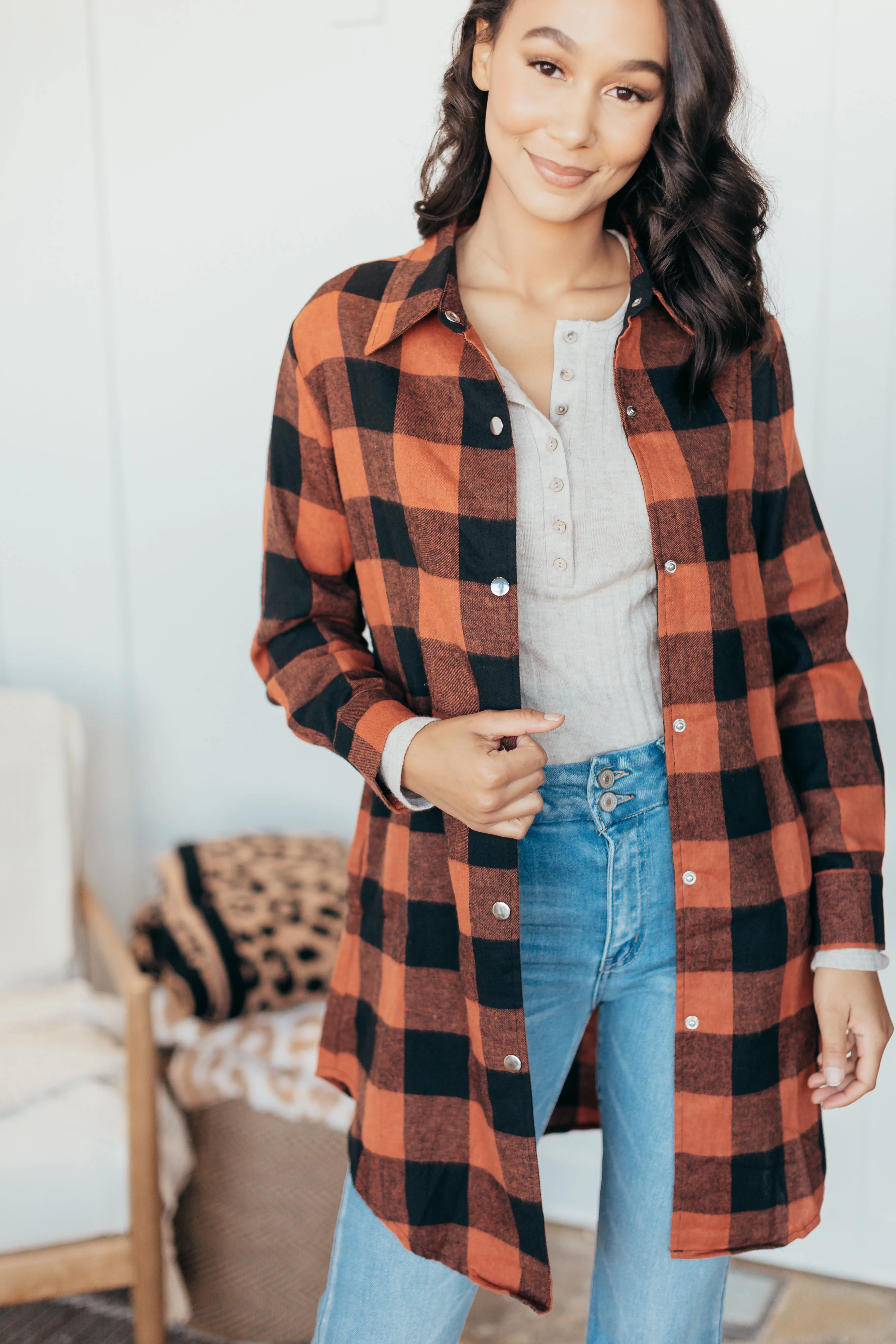 Pumpkin Patch Plaid Shacket