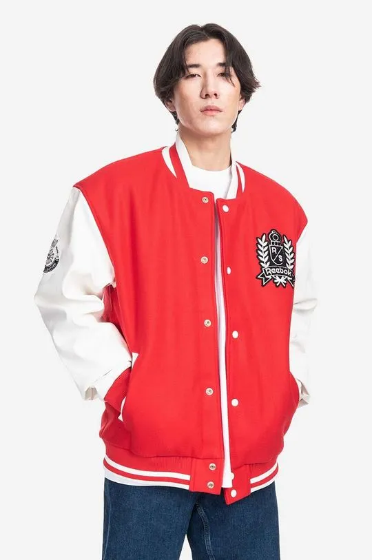 Reebok Classic wool blend bomber jacket Res V Jacket red color