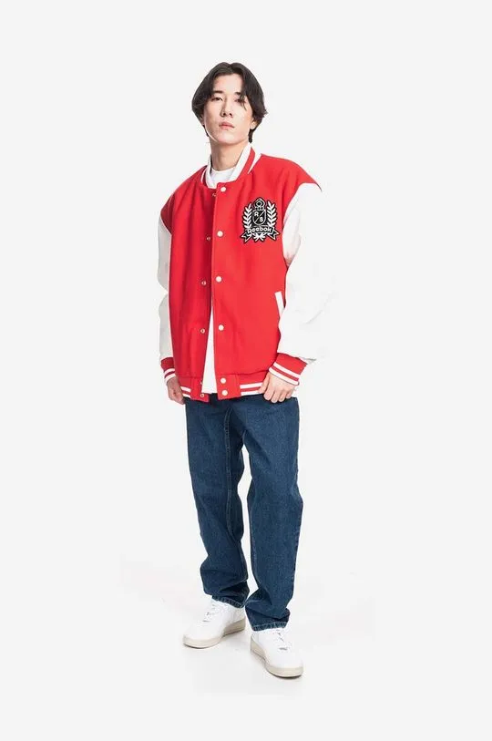 Reebok Classic wool blend bomber jacket Res V Jacket red color