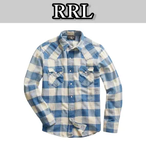 RRL  |Gingham Other Plaid Patterns Street Style Long Sleeves