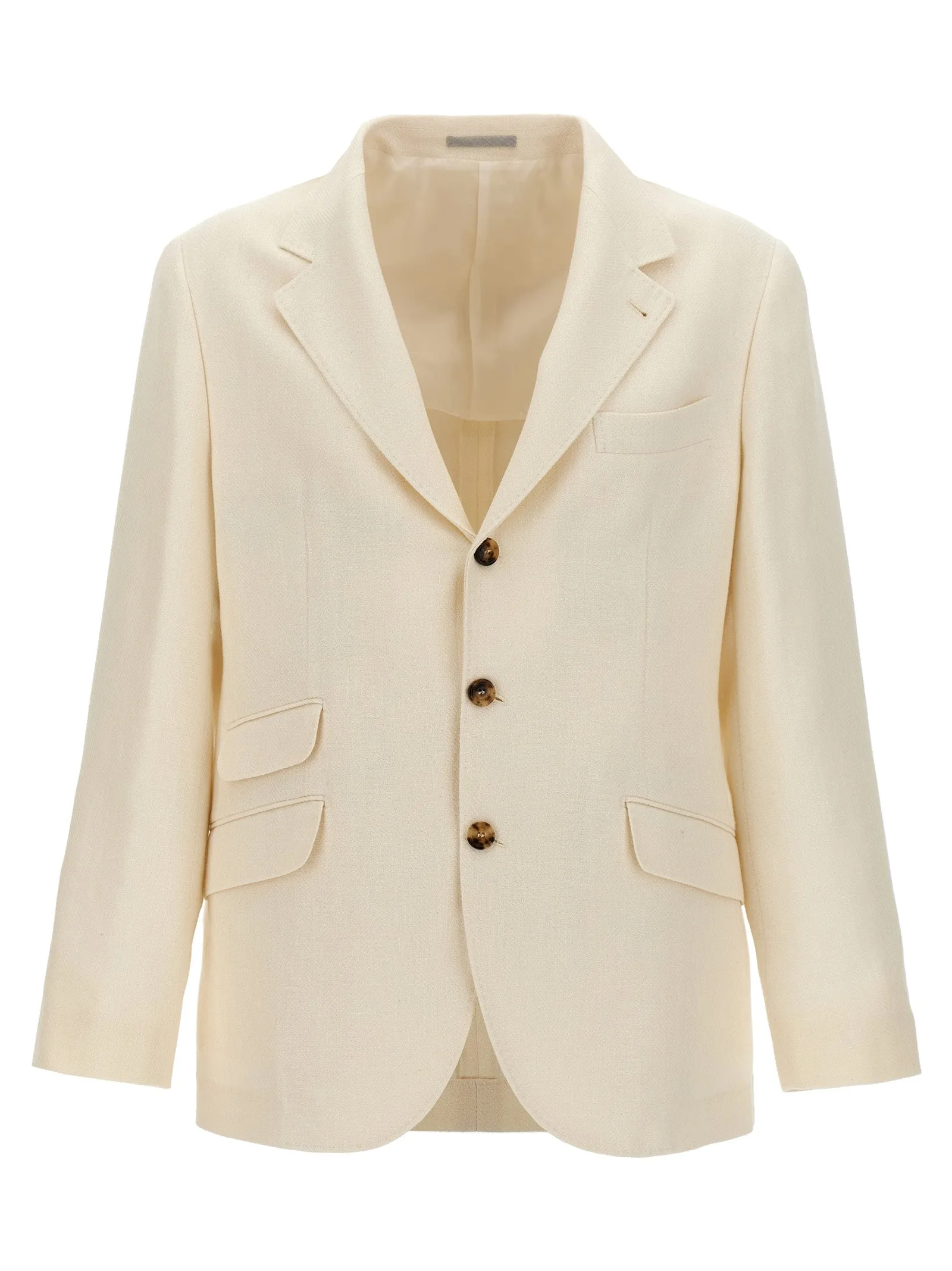 Single-Breasted Blazer White