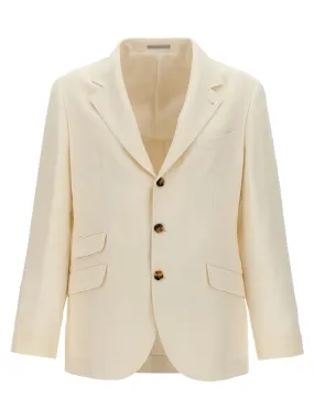 Single-Breasted Blazer White