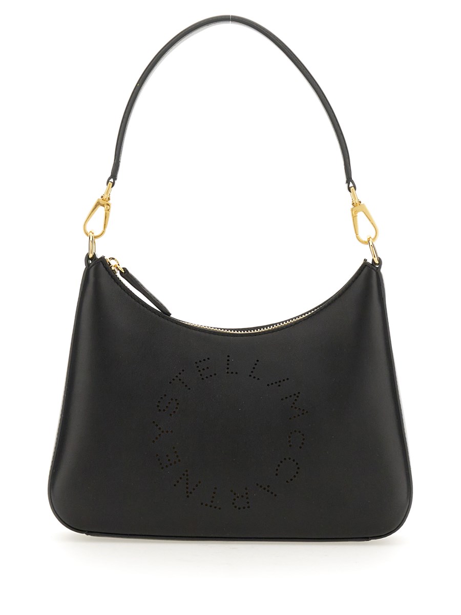 STELLA McCARTNEY    SMALL FAUX LEATHER LOGO SHOULDER BAG