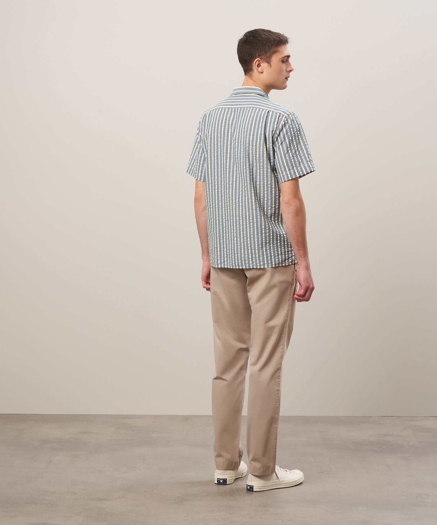 Striped Seersucker S/S Palm Shirt