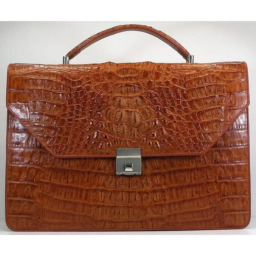 Tan Crocodile Leather Briefcases