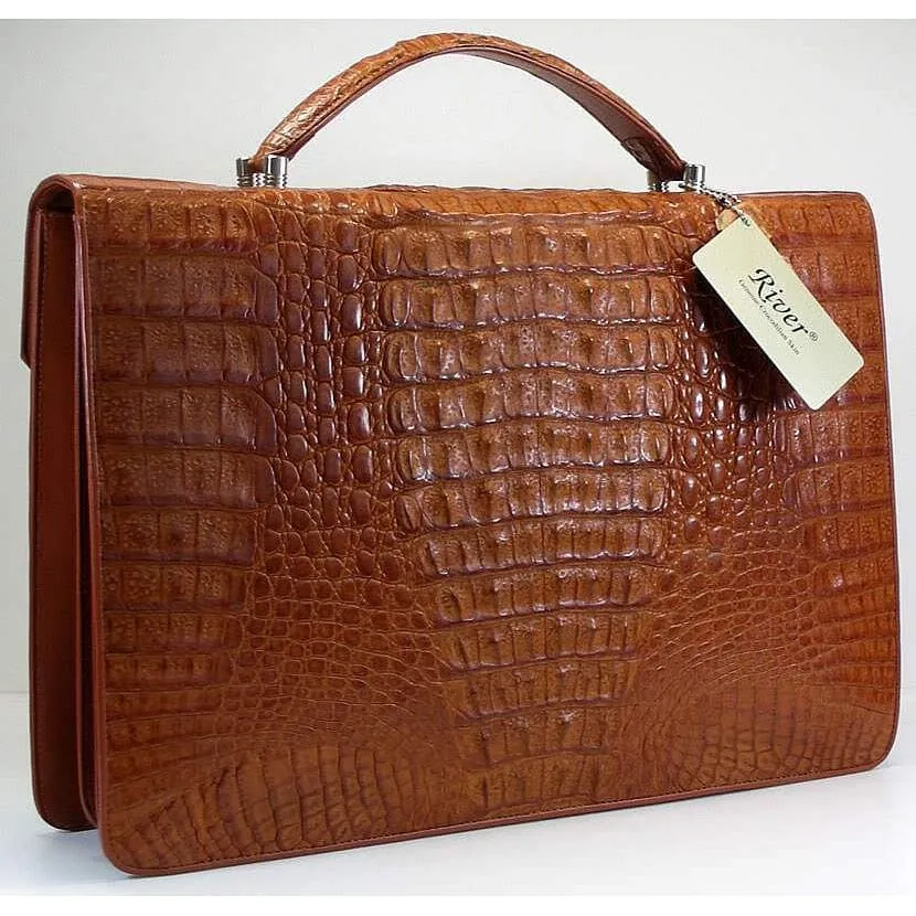 Tan Crocodile Leather Briefcases