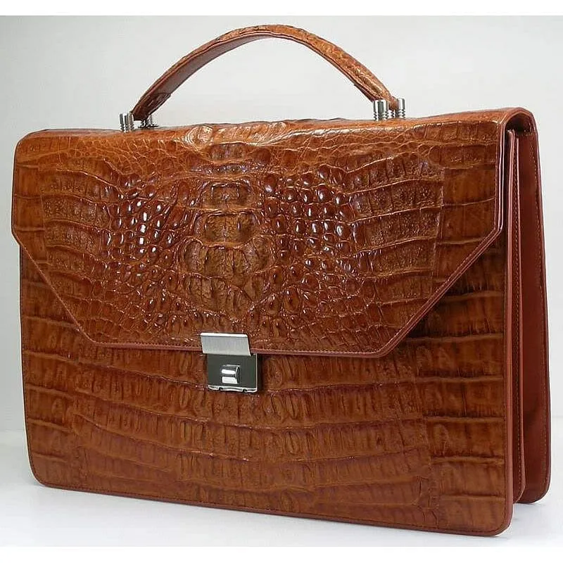 Tan Crocodile Leather Briefcases