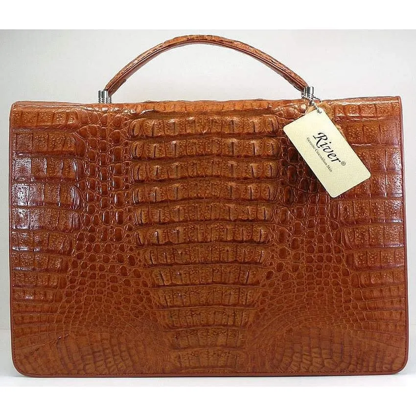 Tan Crocodile Leather Briefcases