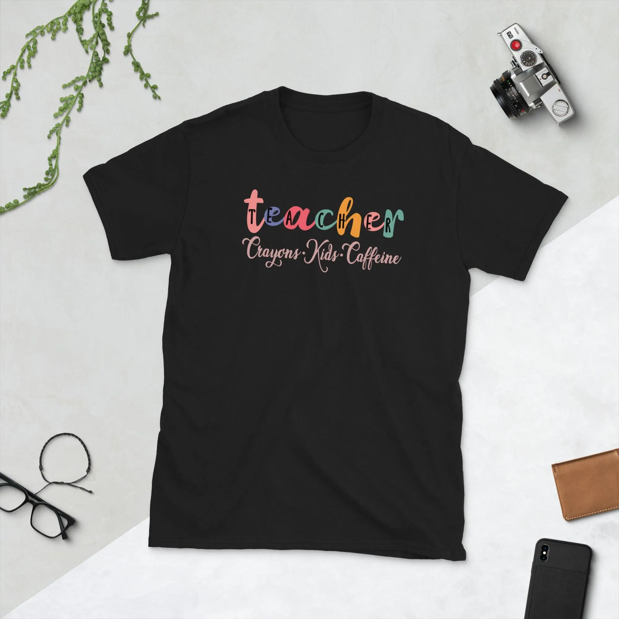 teacher crayons kids caffeine Unisex Tee