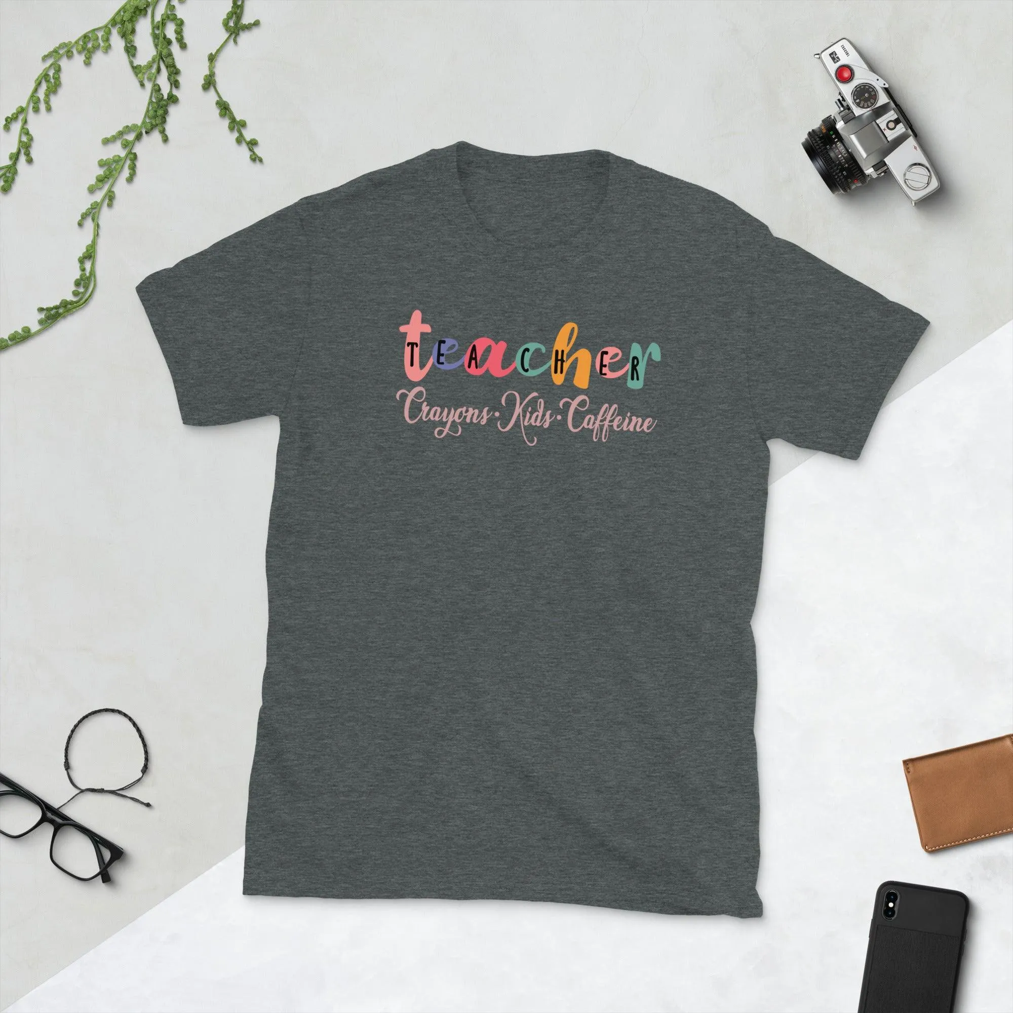 teacher crayons kids caffeine Unisex Tee