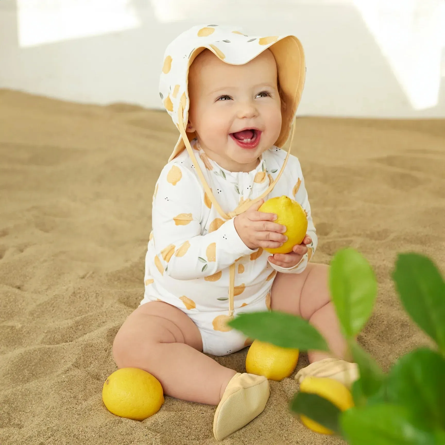 The Lemons Long-Sleeve Rashguard Swim Set - BABY