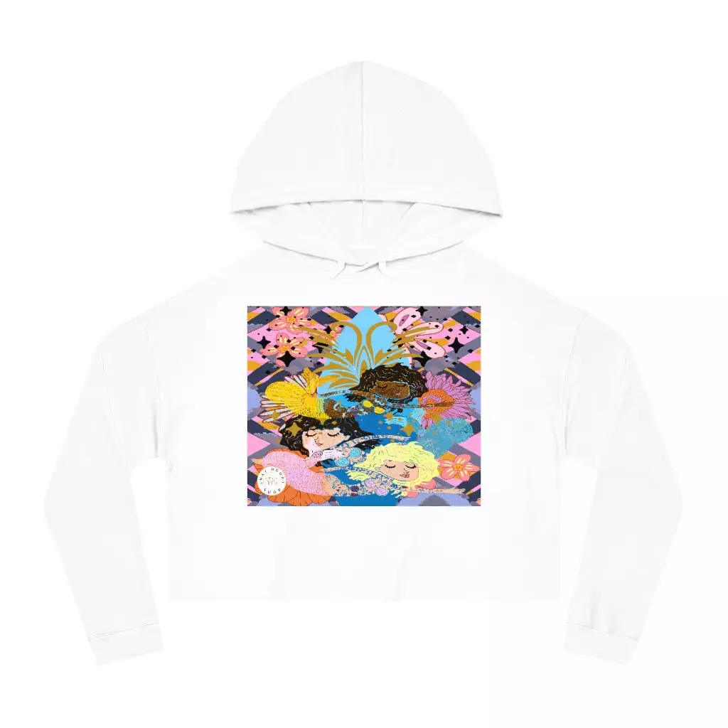 Three Mermaids Cropped Hoodie