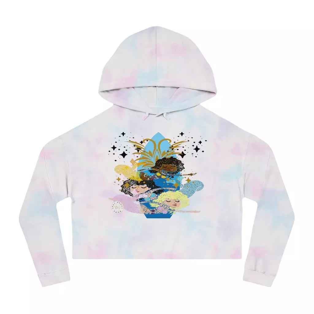 Three Mermaids Cropped Hoodie