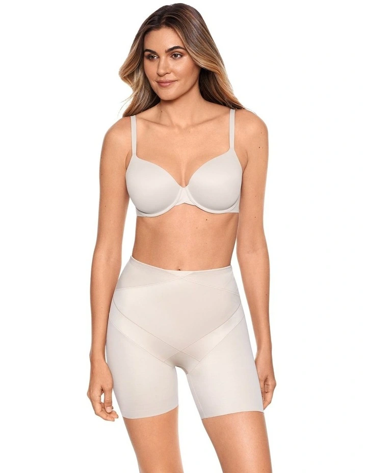 Tummy Tuck Firm Control High Waist Shapewear Shorts in Warm Beige