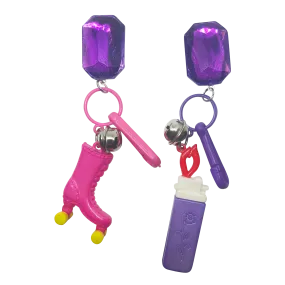 Vintage Roller Disco Charm Earrings