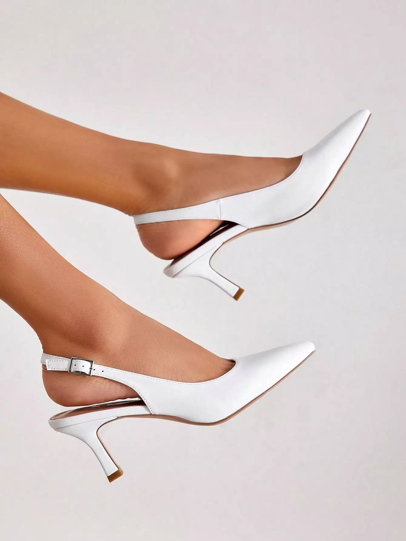 Women's Fashionable White High Heel Single Shoes