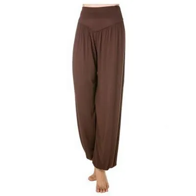 Women's High Waist Soft Modal Loose Long Yoga Pants for Tai Chi Dance