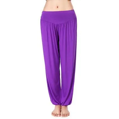 Women's High Waist Soft Modal Loose Long Yoga Pants for Tai Chi Dance