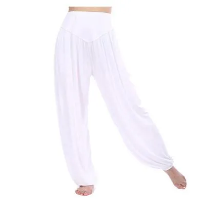 Women's High Waist Soft Modal Loose Long Yoga Pants for Tai Chi Dance