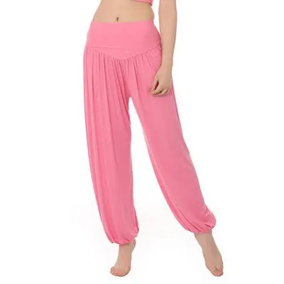 Women's High Waist Soft Modal Loose Long Yoga Pants for Tai Chi Dance