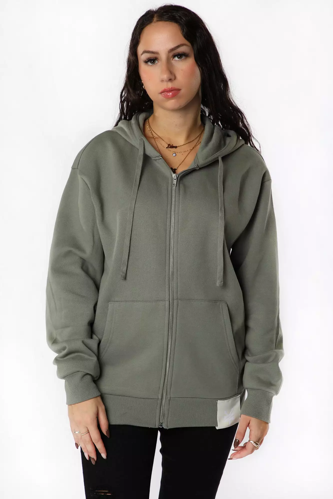 Zoo York Unisex Woven Patch Zip-Up Hoodie